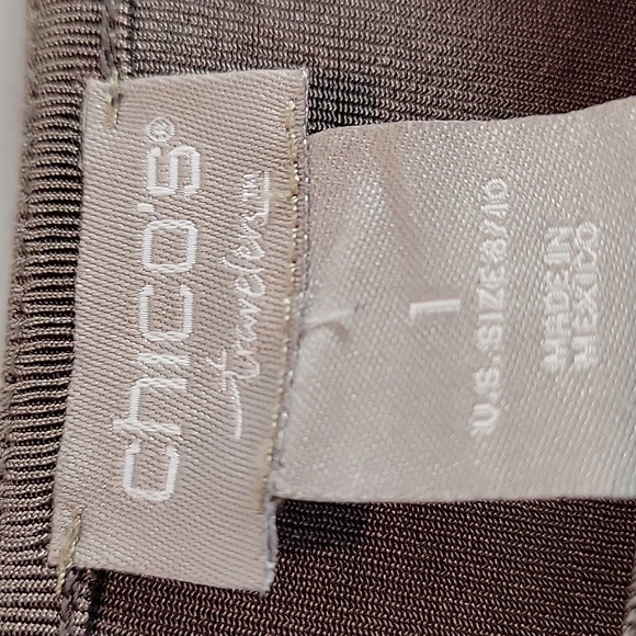 Chico's travelers taupe brown tunic top size 1= 8/10 - Picture 2 of 6